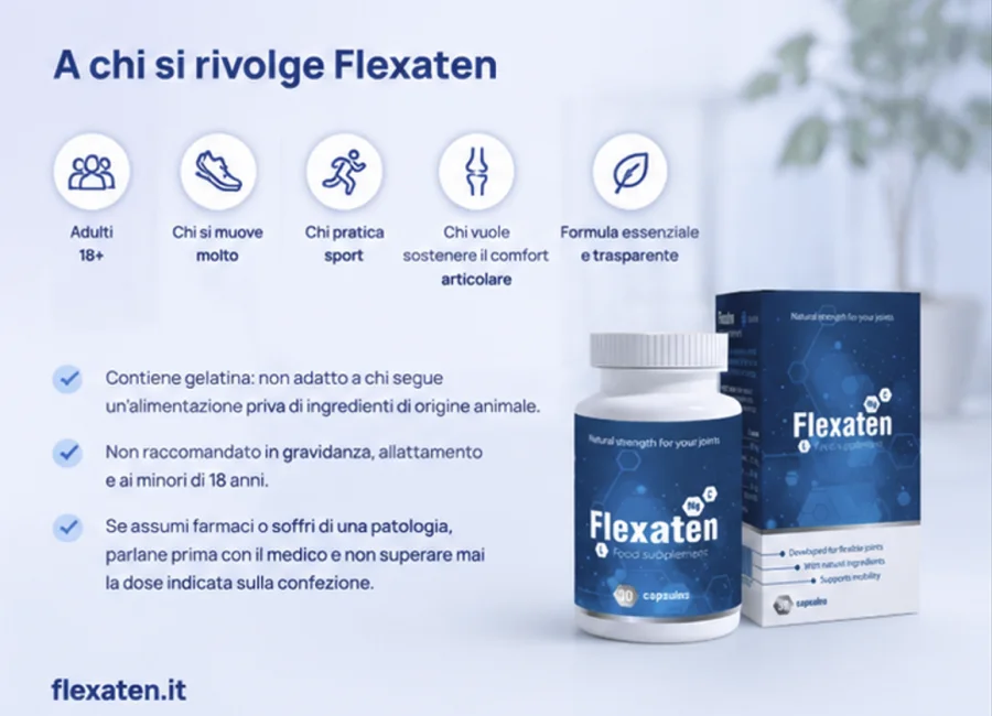 Flexaten — capsule per gli adulti che vogliono curare il benessere articolare