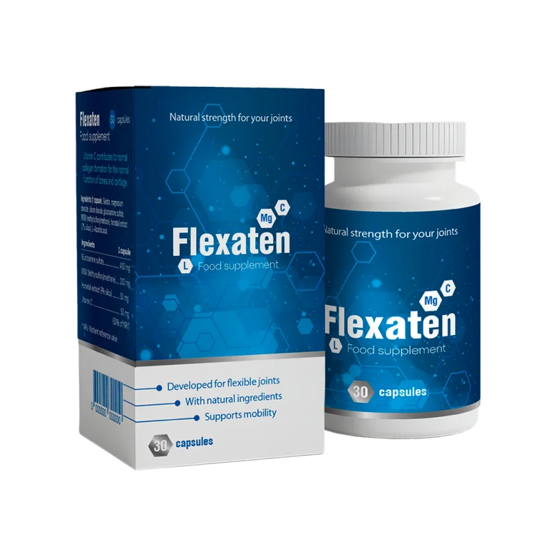 Flexaten — confezione con etichetta, ingredienti e quantità per capsula