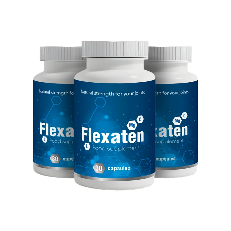 Flexaten — confezione e flacone da 30 capsule, integratore per le articolazioni